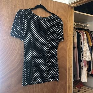 Express Polka Dot Fitted Blouse - Large